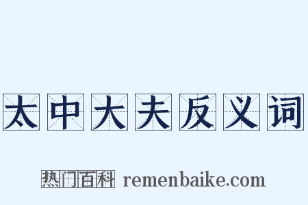 太中大夫反义词是什么意思的图片